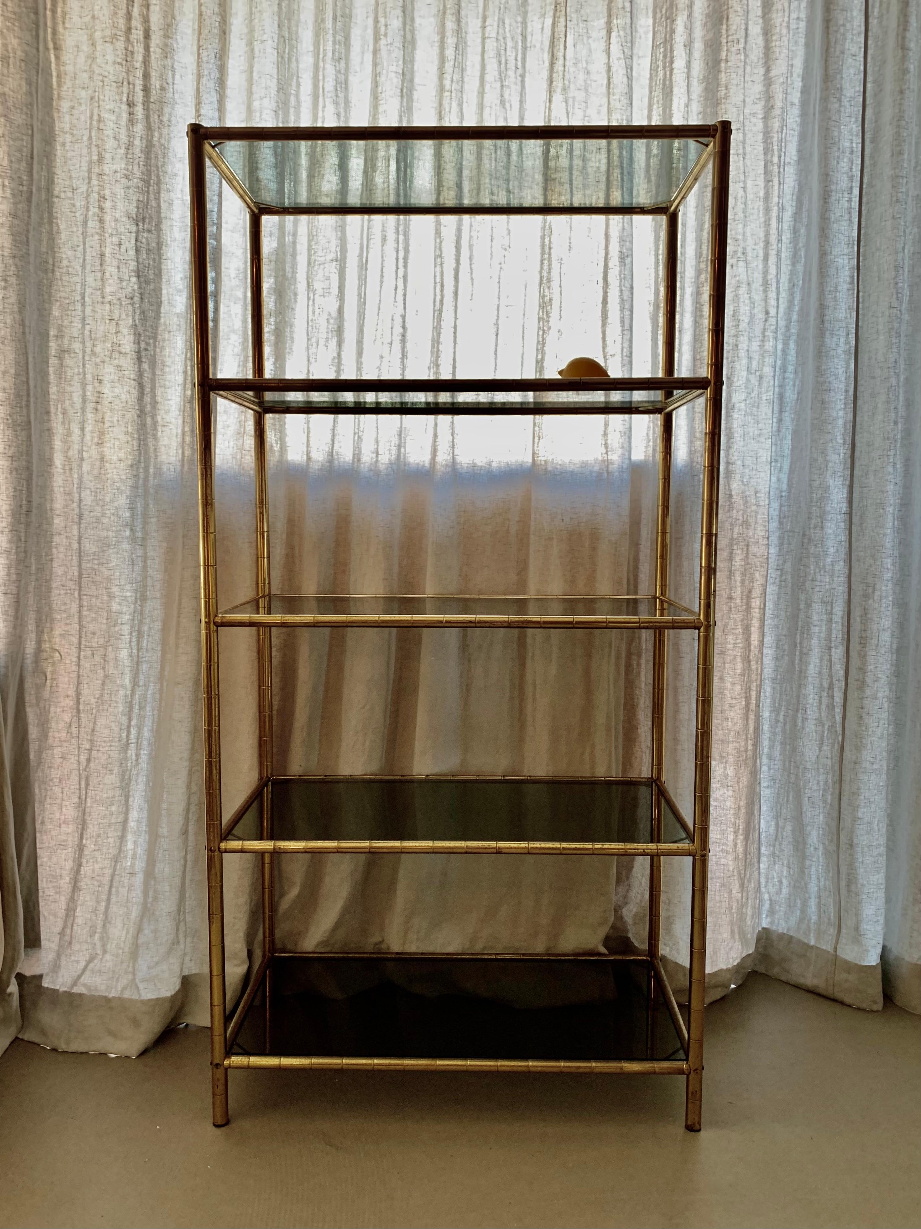 Late 20th Century Vintage Brass Bookcase
