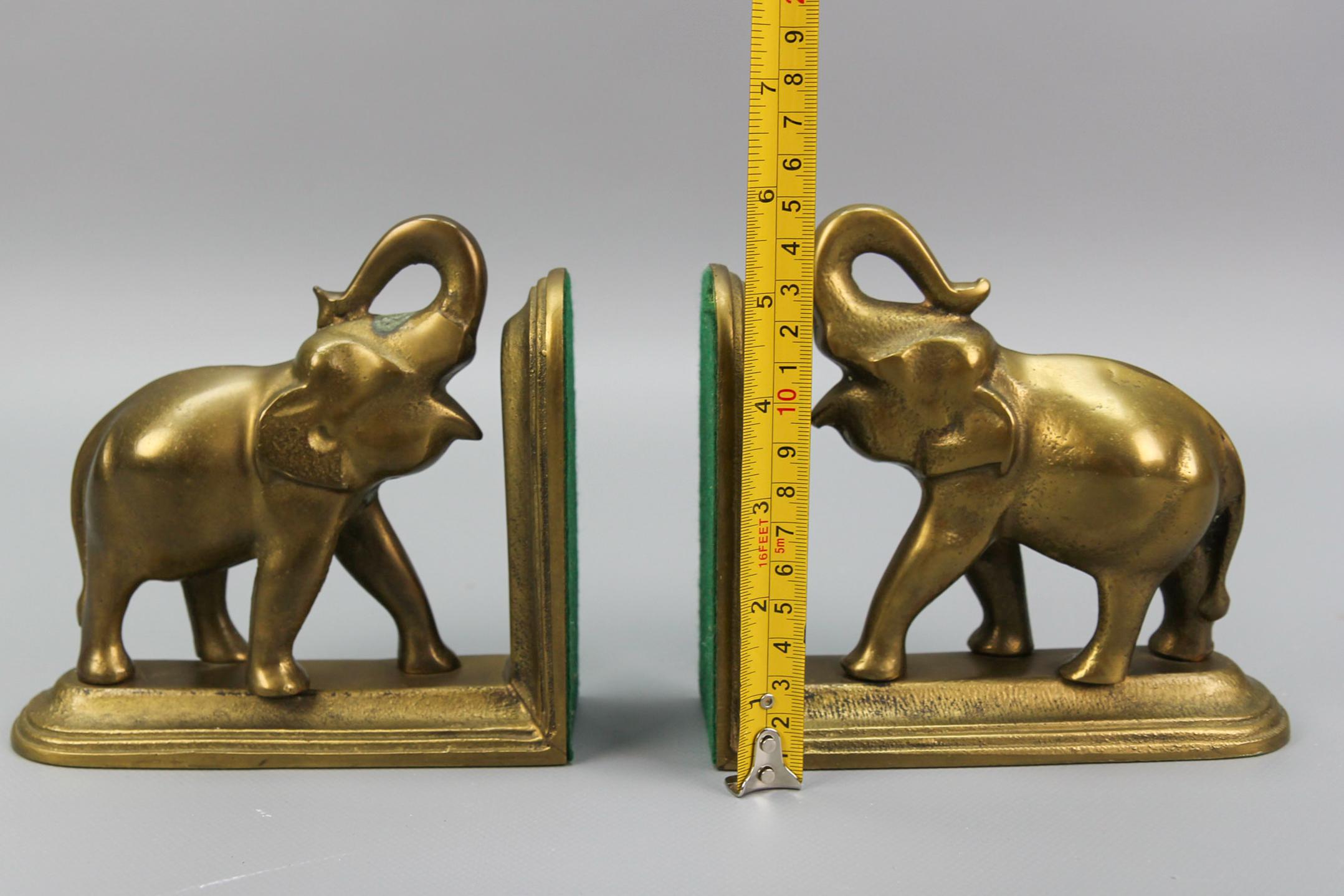 Vintage Brass Bookends Elephants, 1970s For Sale 4