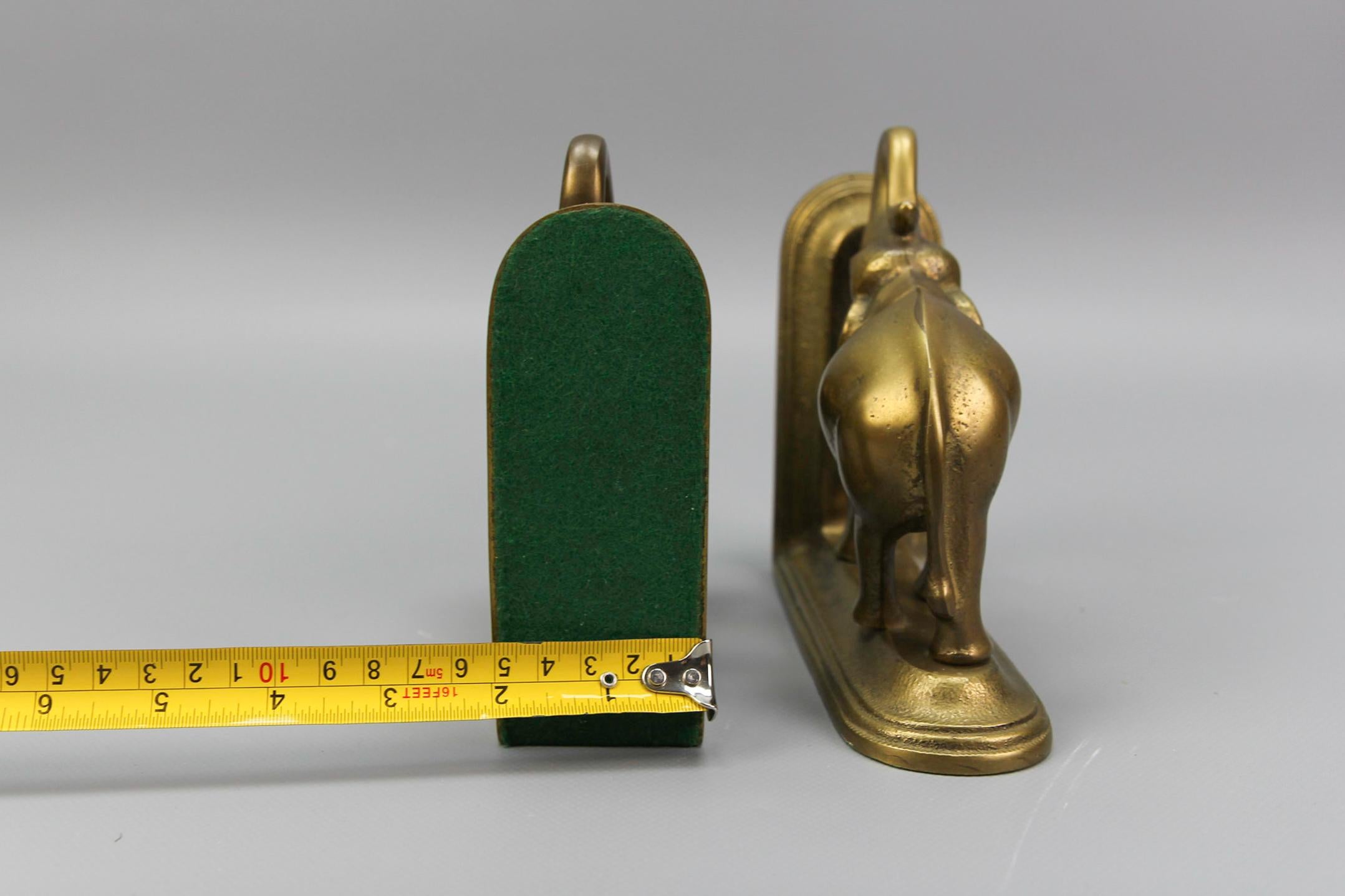 Vintage Brass Bookends Elephants, 1970s For Sale 6