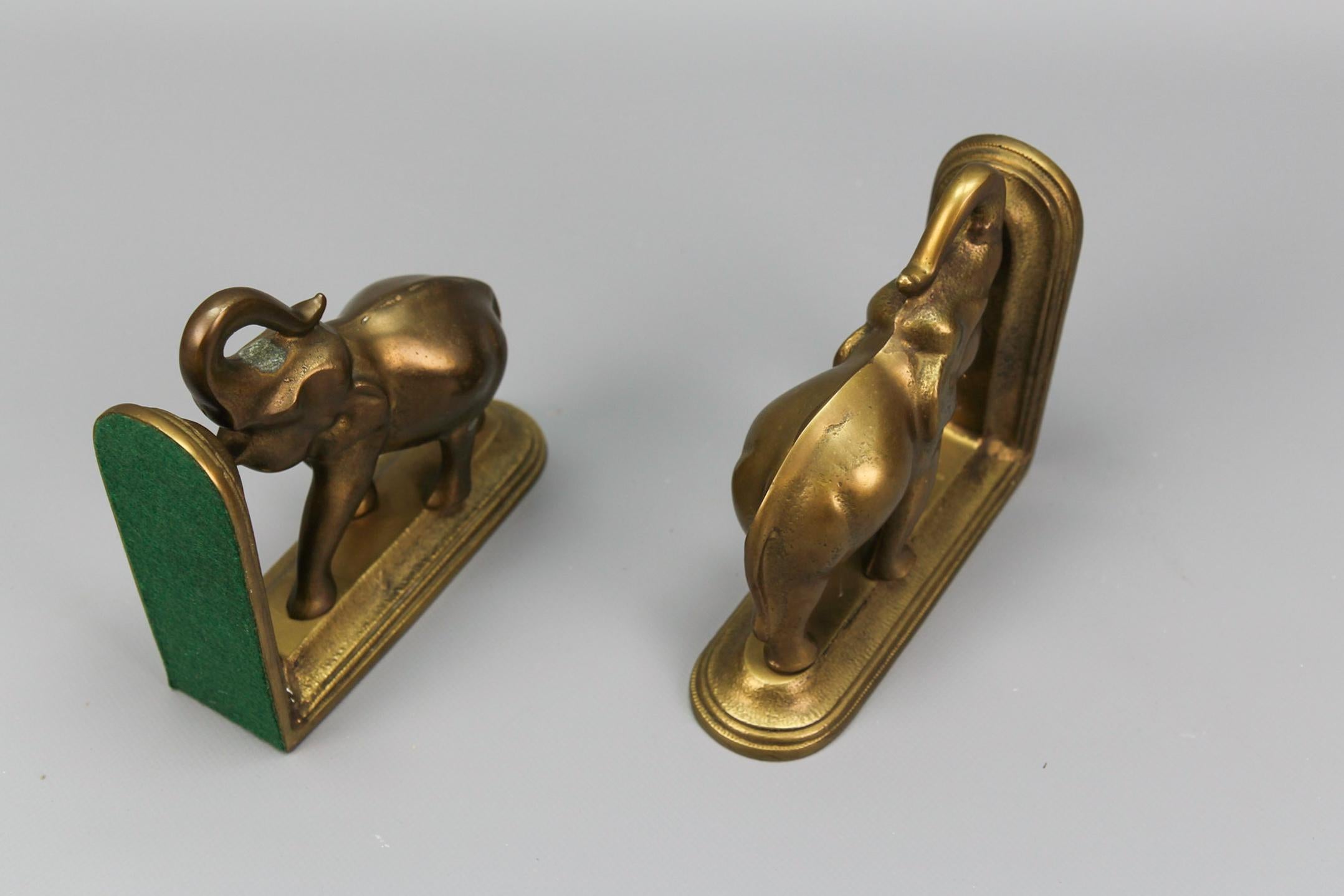 Vintage Brass Bookends Elephants, 1970s For Sale 7