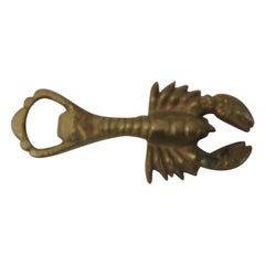 Vintage Brass Bottle Opener in Shape of a Lobster