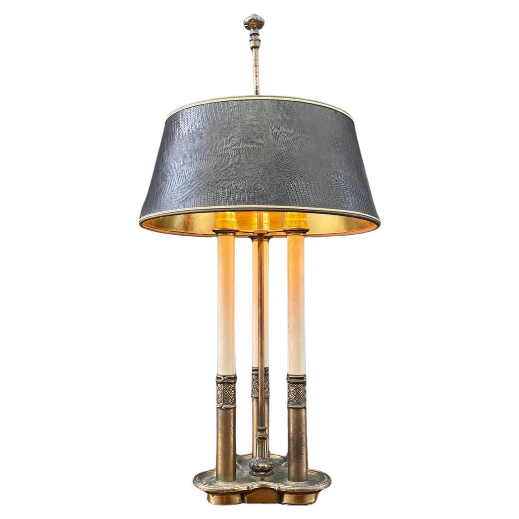 Lampe de table vintage en laiton Bouillotte style chandelier par Stiffel