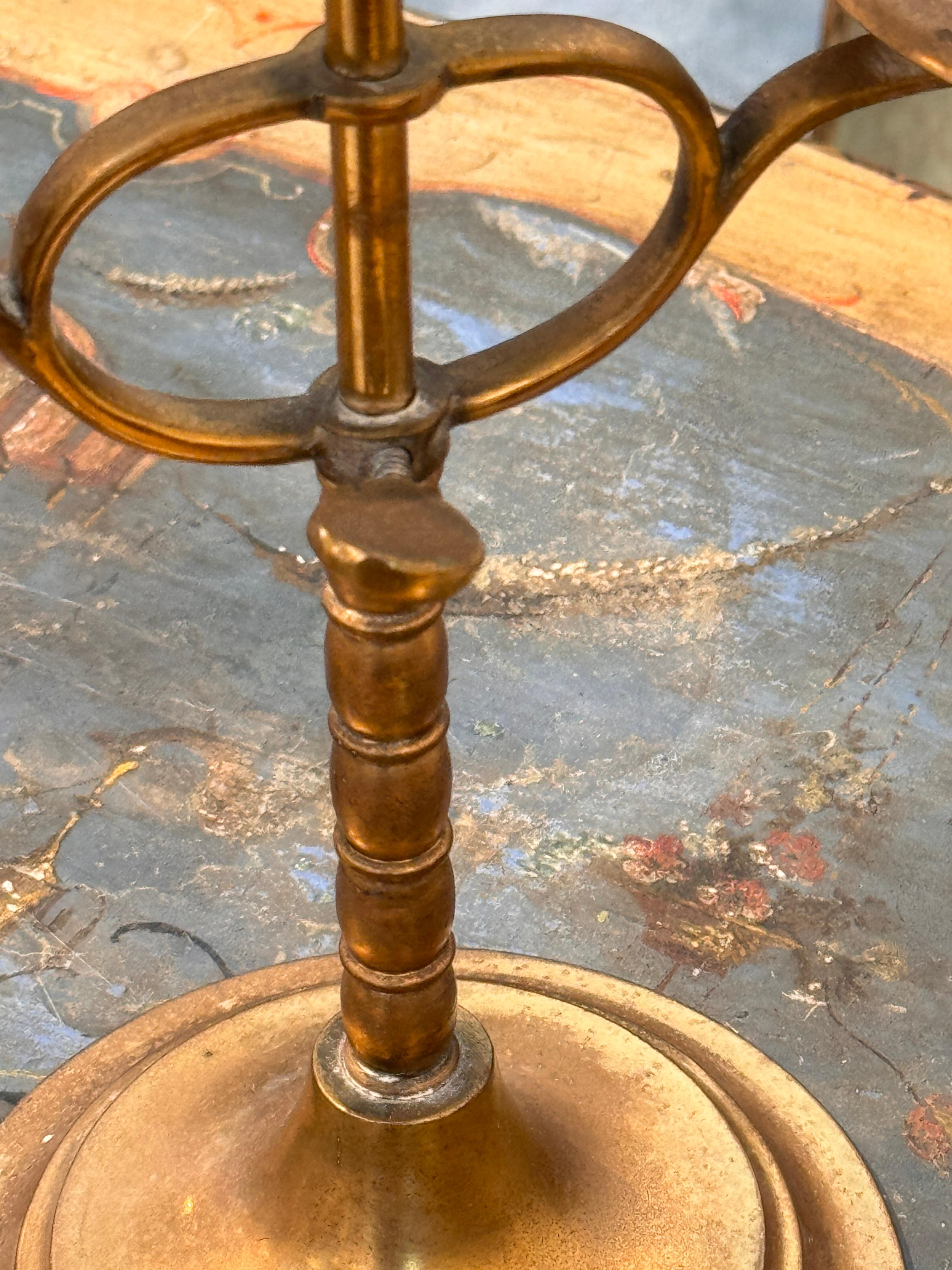 Metallo Lampada Bouillotte in ottone vintage con paralume in talpa in vendita