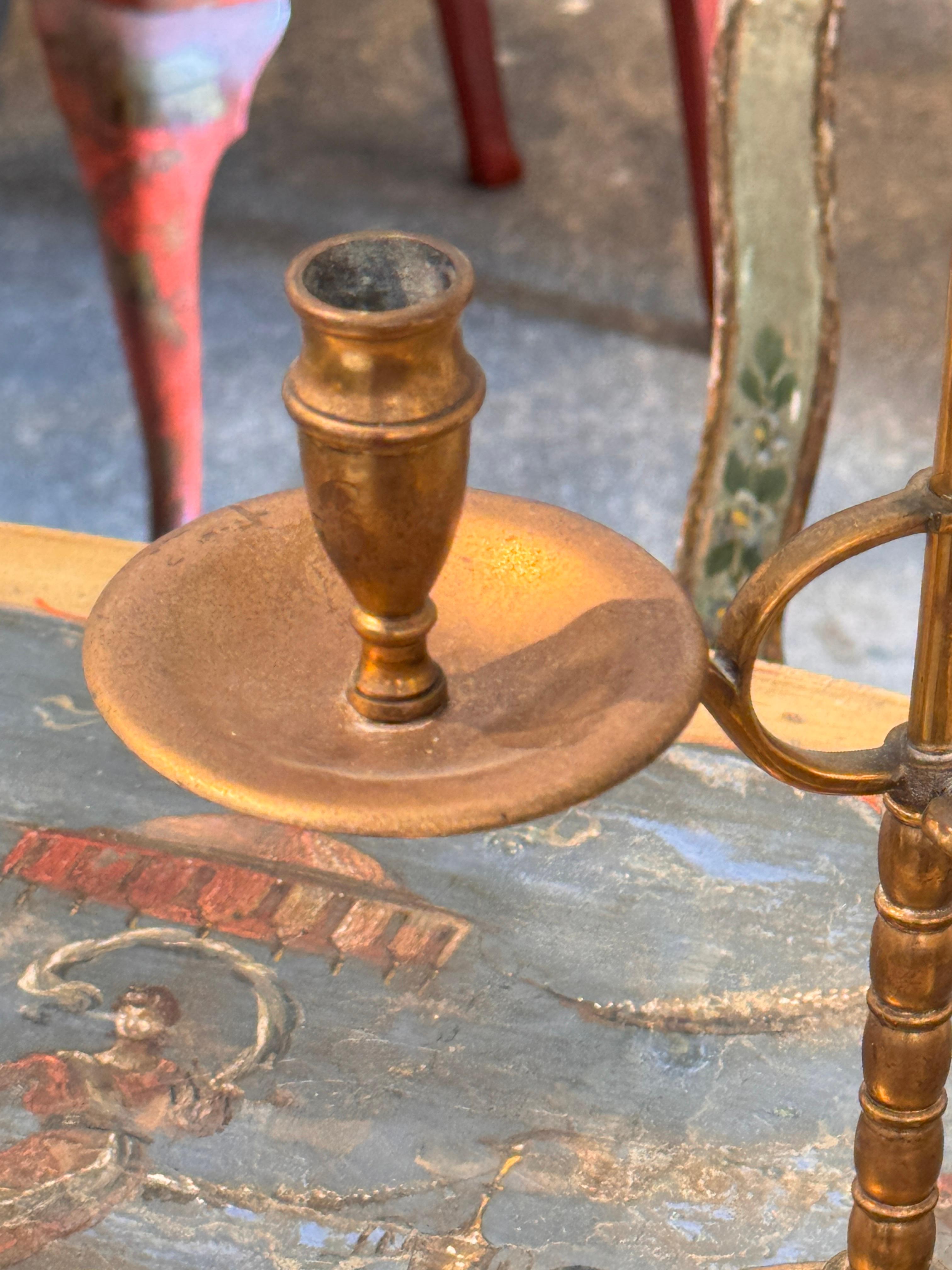 Lampada Bouillotte in ottone vintage con paralume in talpa in vendita 2