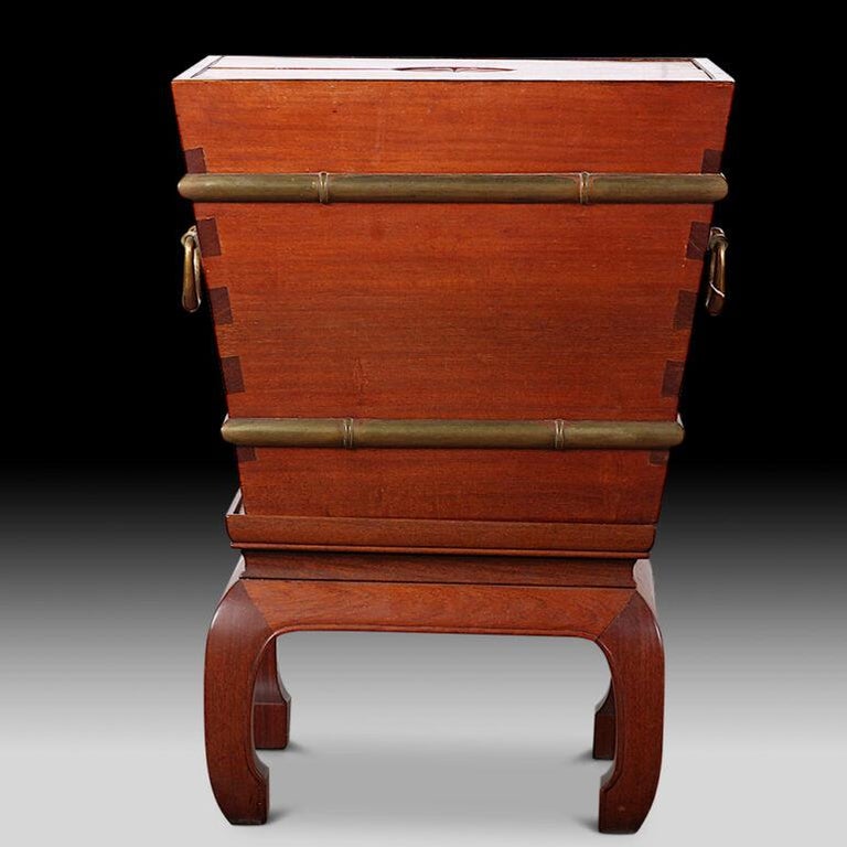 Vintage Brass Bound Padouk Wine Cooler Cellaret Hong Kong Maker at