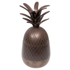 Vintage brass Bronze pineapple box  1960s France