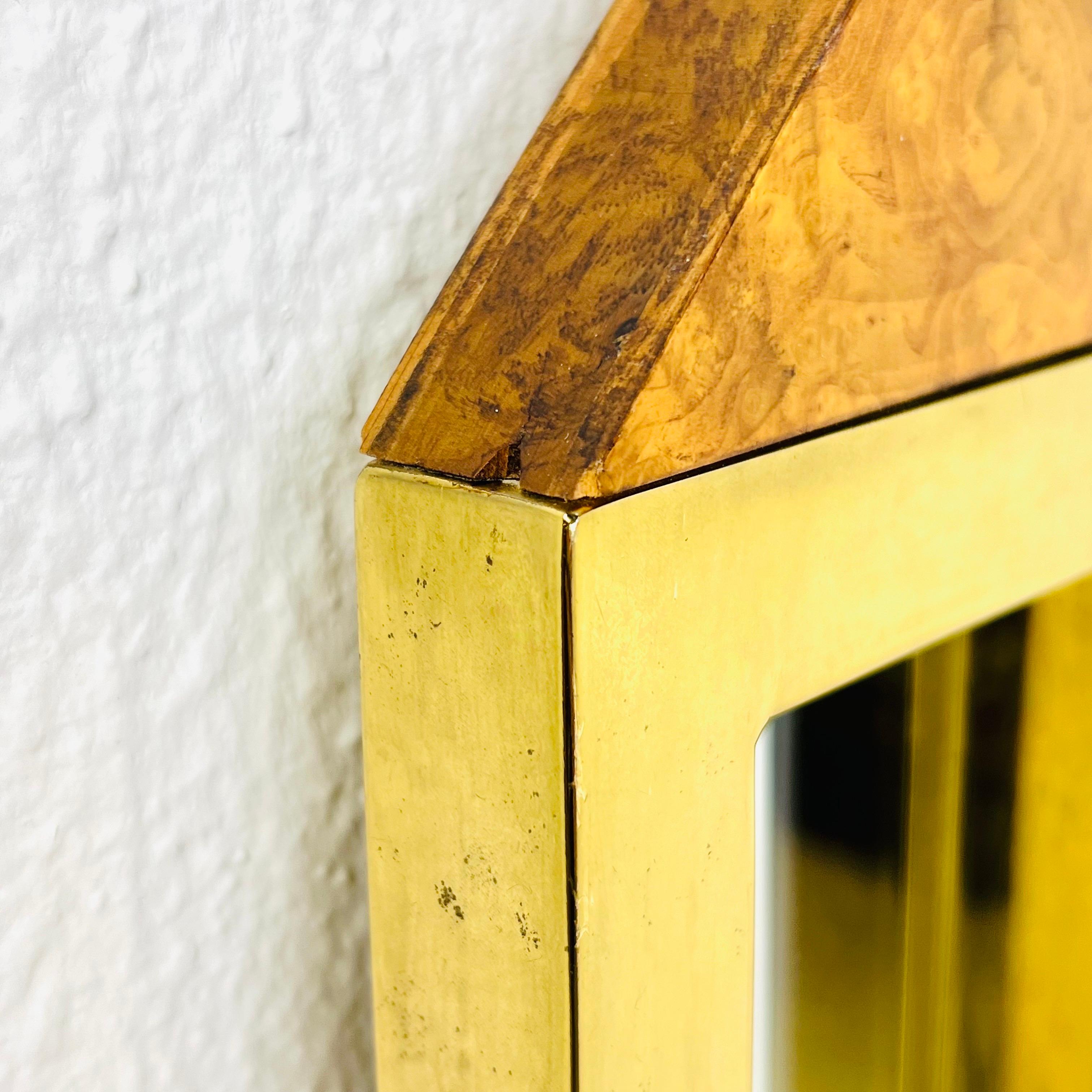 Architectural Brass & Burlwood Architektur-Spiegel im Angebot 8