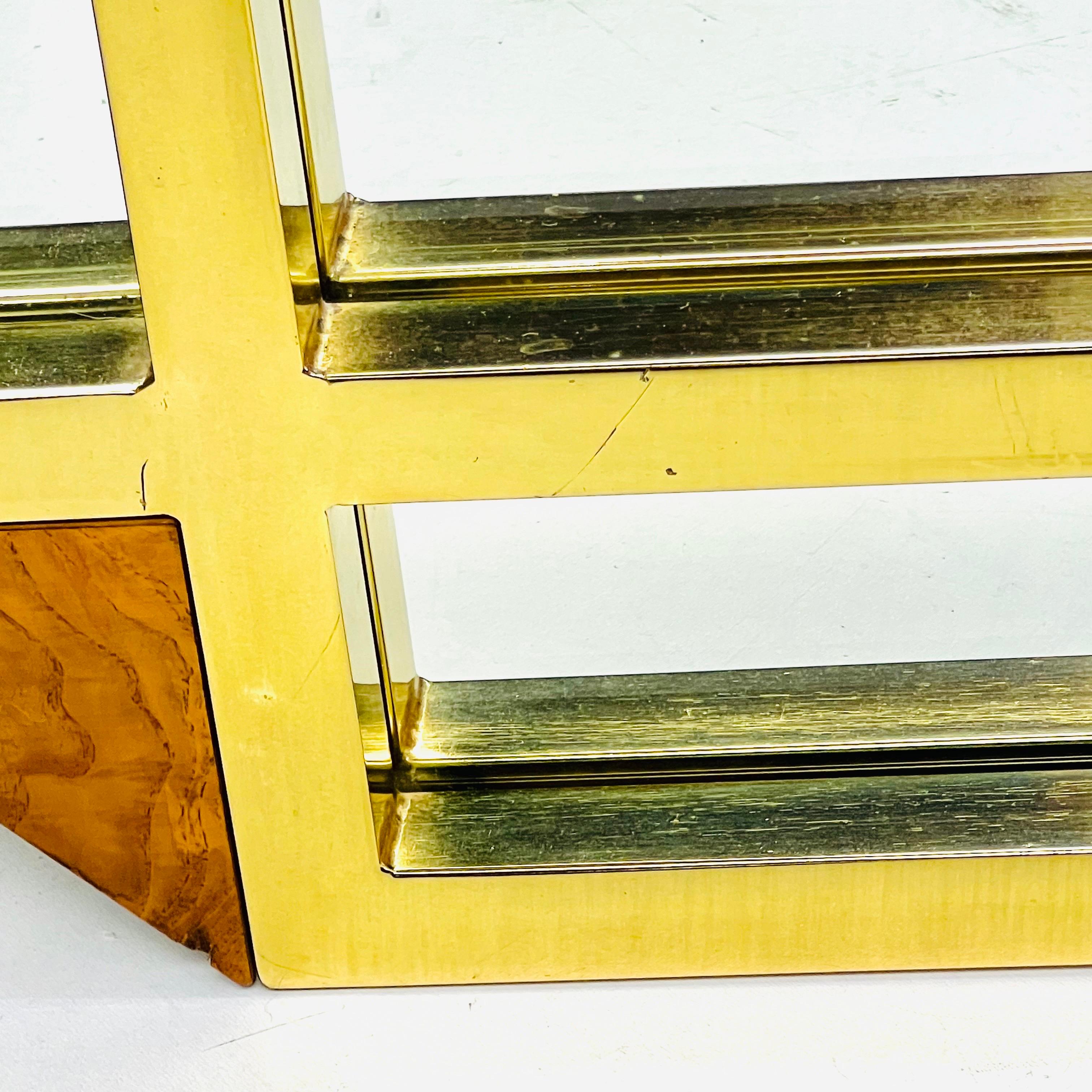 Architectural Brass & Burlwood Architektur-Spiegel im Angebot 14