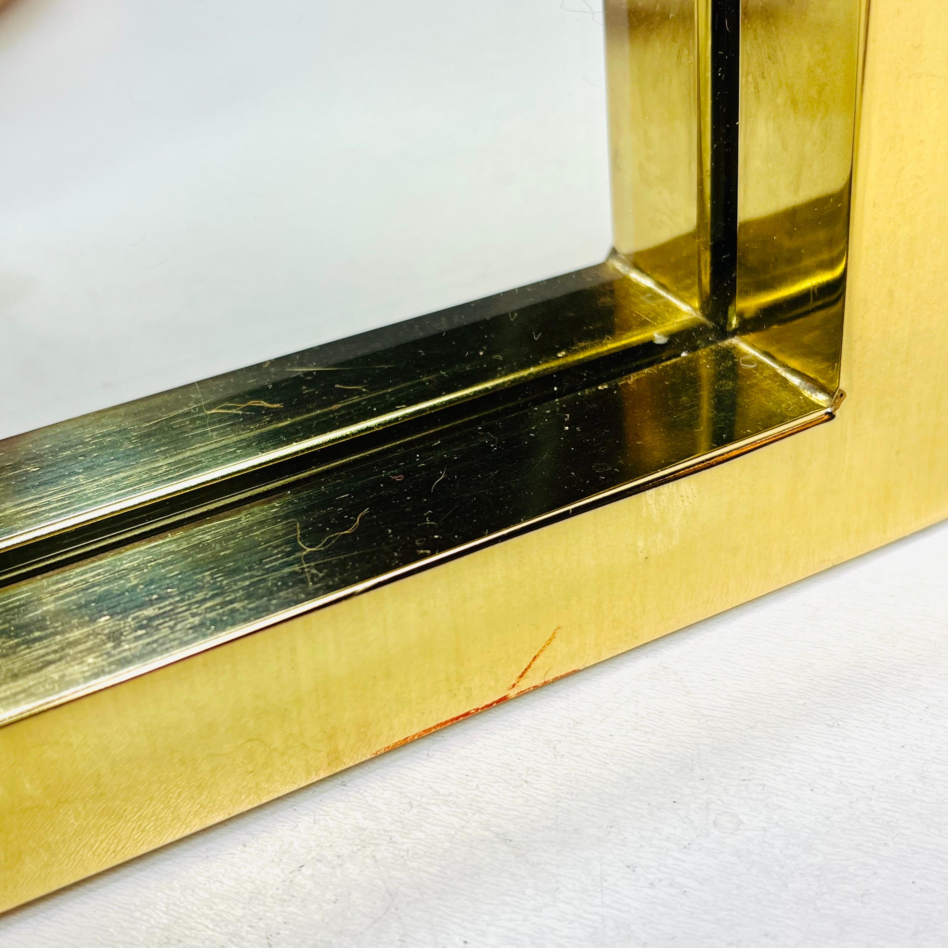 Architectural Brass & Burlwood Architektur-Spiegel im Angebot 1