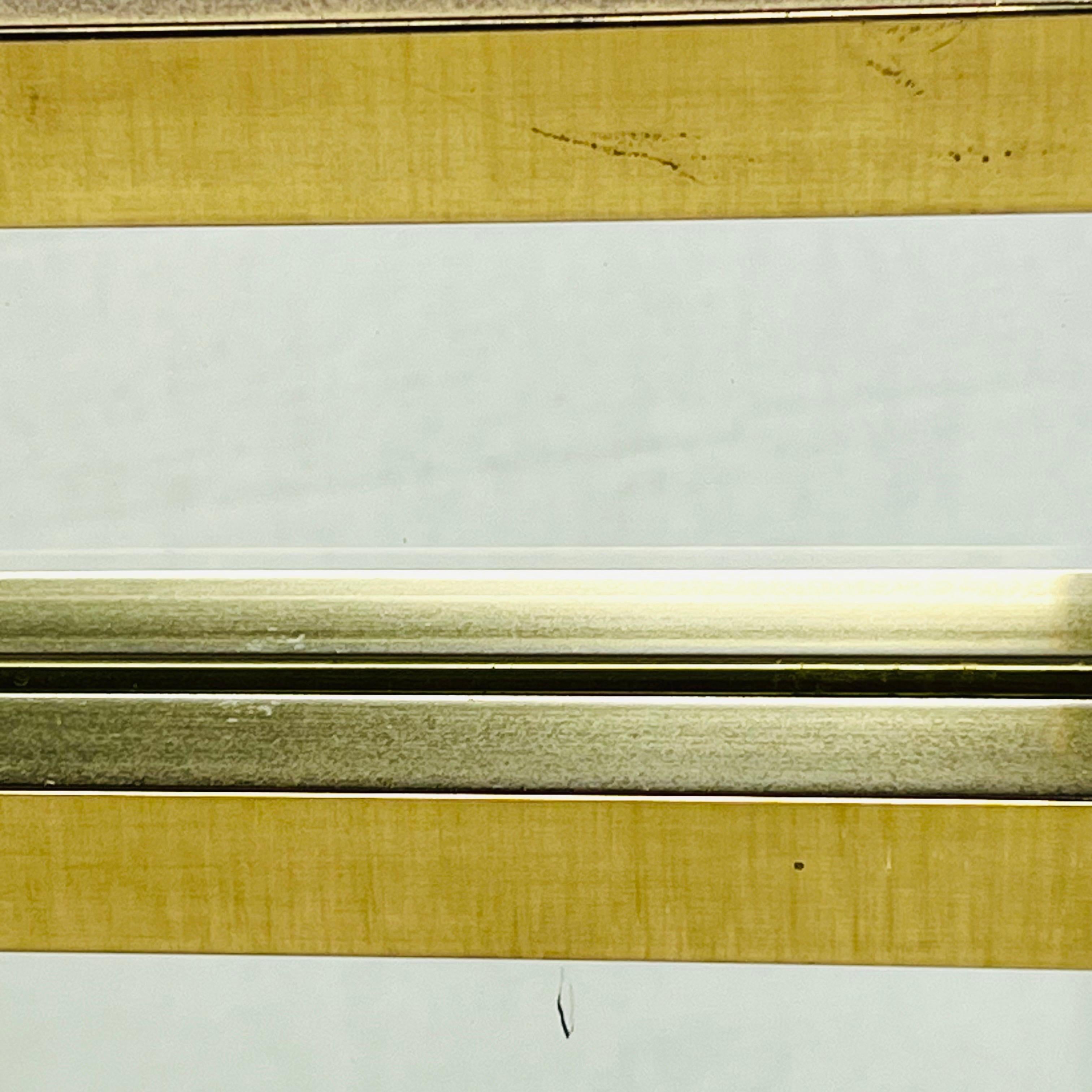 Architectural Brass & Burlwood Architektur-Spiegel im Angebot 2