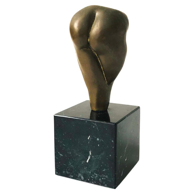 vintage Brass Butt on Stone Base Sculpture at 1stDibs