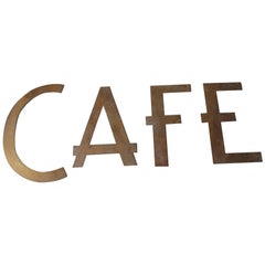 Antique Brass CAFE Sign