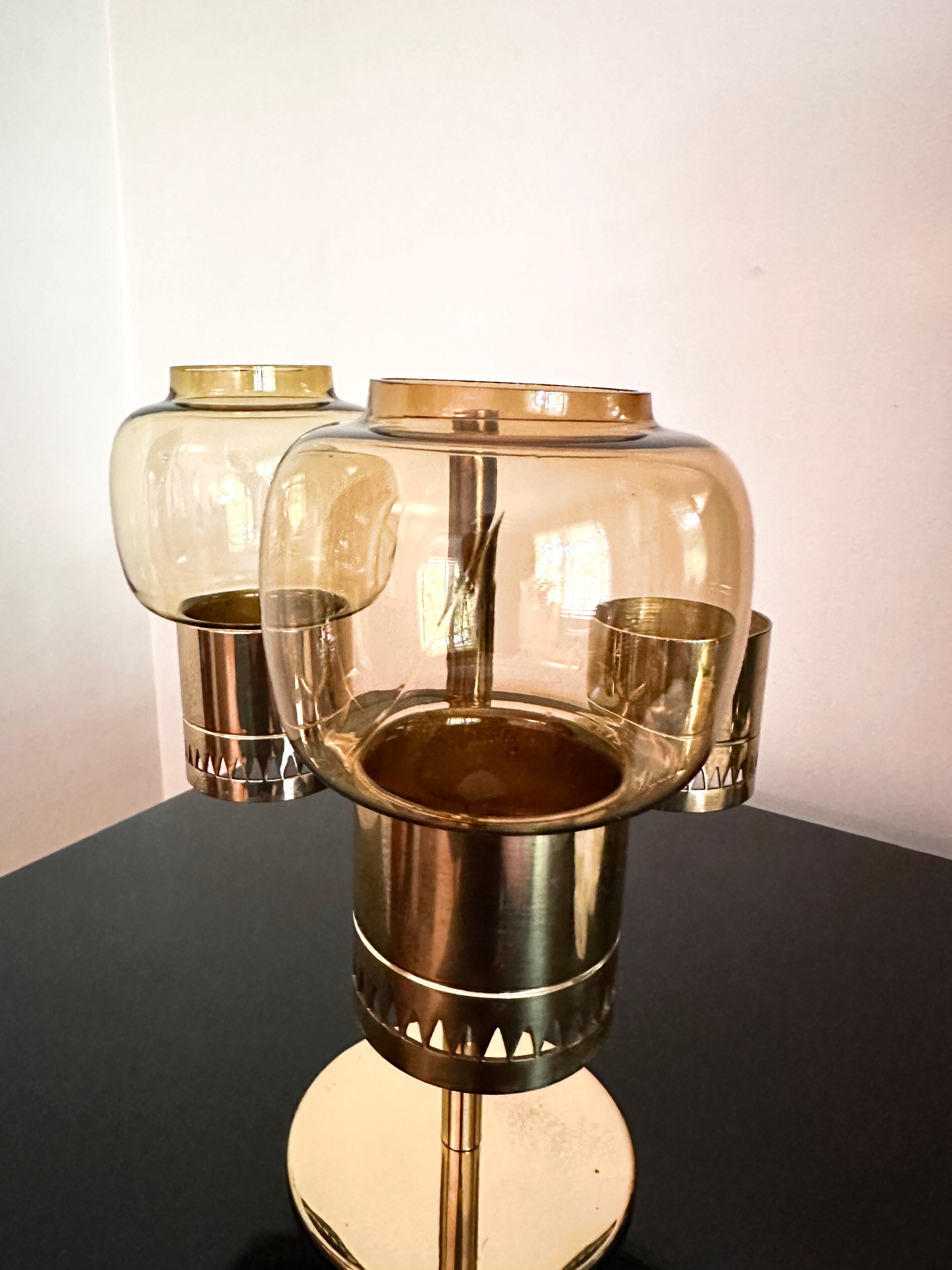 Vintage Brass Candelabra Designed by Hans-Agne Jakobsson Ab, Model L-67 For Sale 8