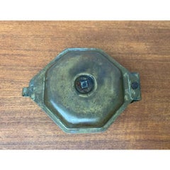 Vintage Brass Candle Holder with Matchbox Holder