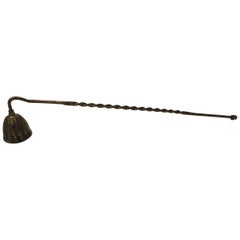 Vintage Brass Candle Snuffer with Twisted Handle Details