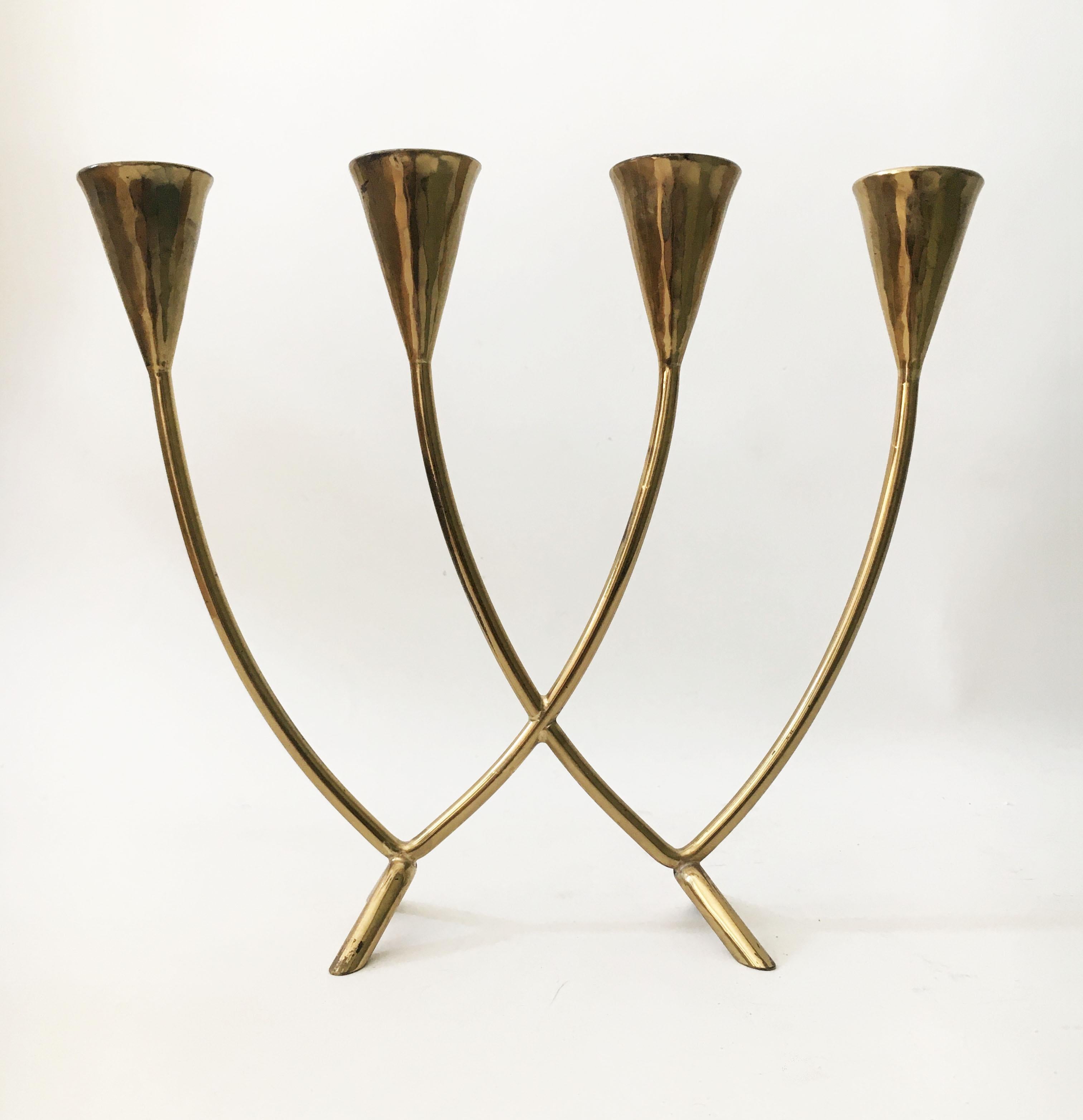 Vintage Brass Candlestick, Austria, 1950s In Good Condition For Sale In Vienna, AT