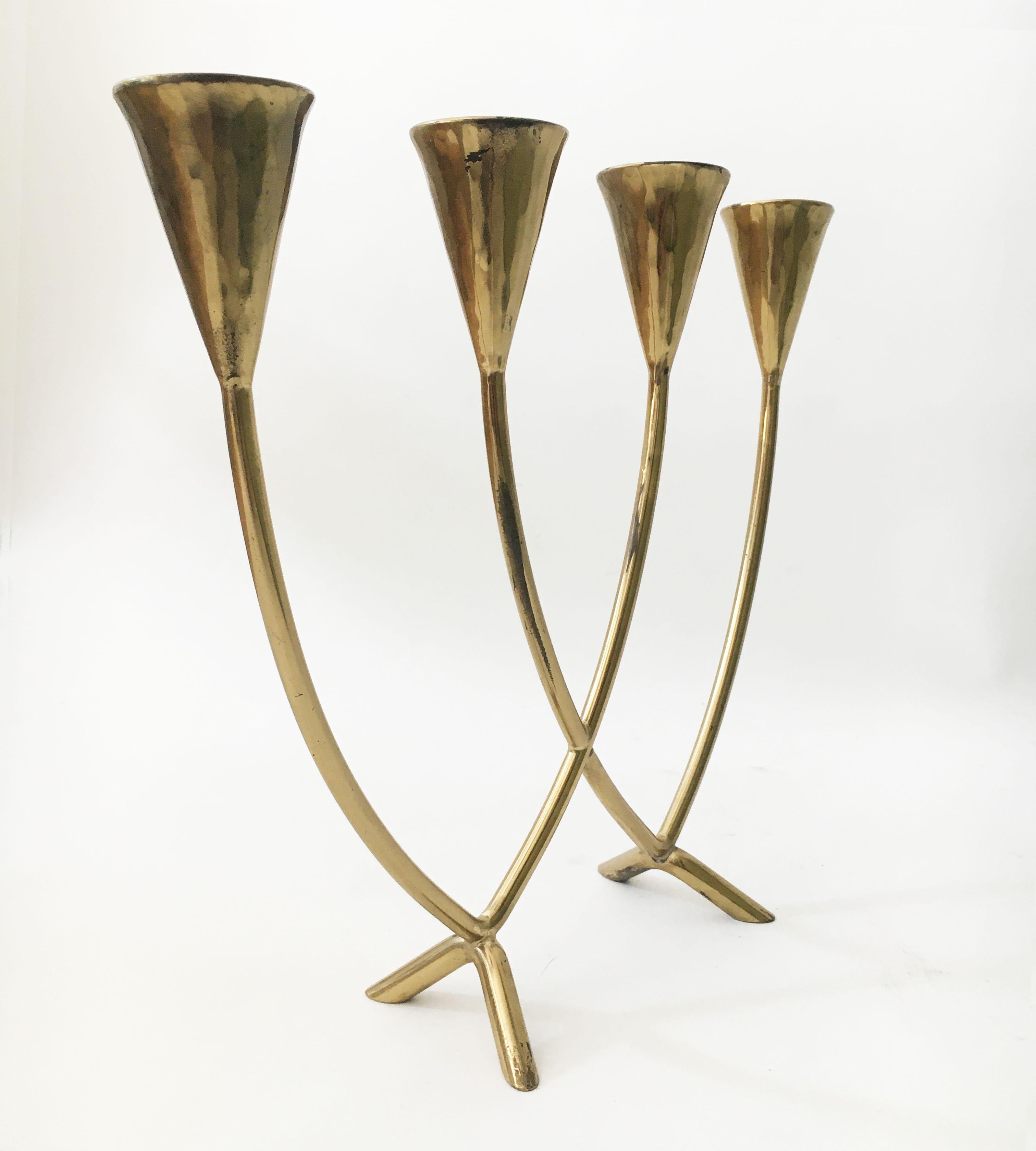 Vintage Brass Candlestick, Austria, 1950s For Sale 1