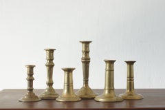 Bougeoirs en laiton vintage, 1960, lot de 6