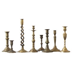 Vintage Brass Candlesticks, 1960s, Set of 8