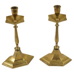 Vintage Brass Candlesticks, Pair of Candle Holders, Scotland, 1930