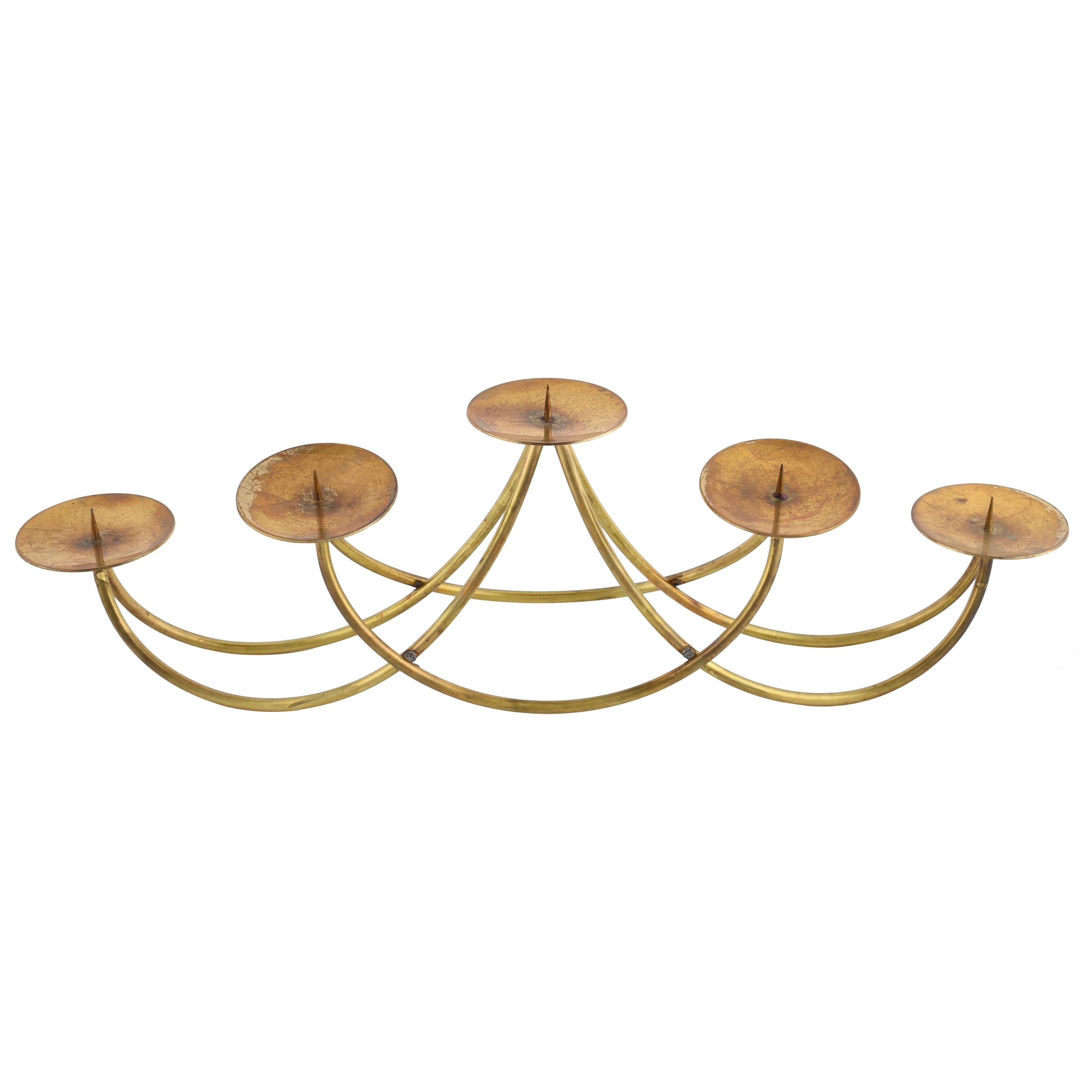 Vintage Brass Candletree by Harald Buchrucker, Germany, 1950s