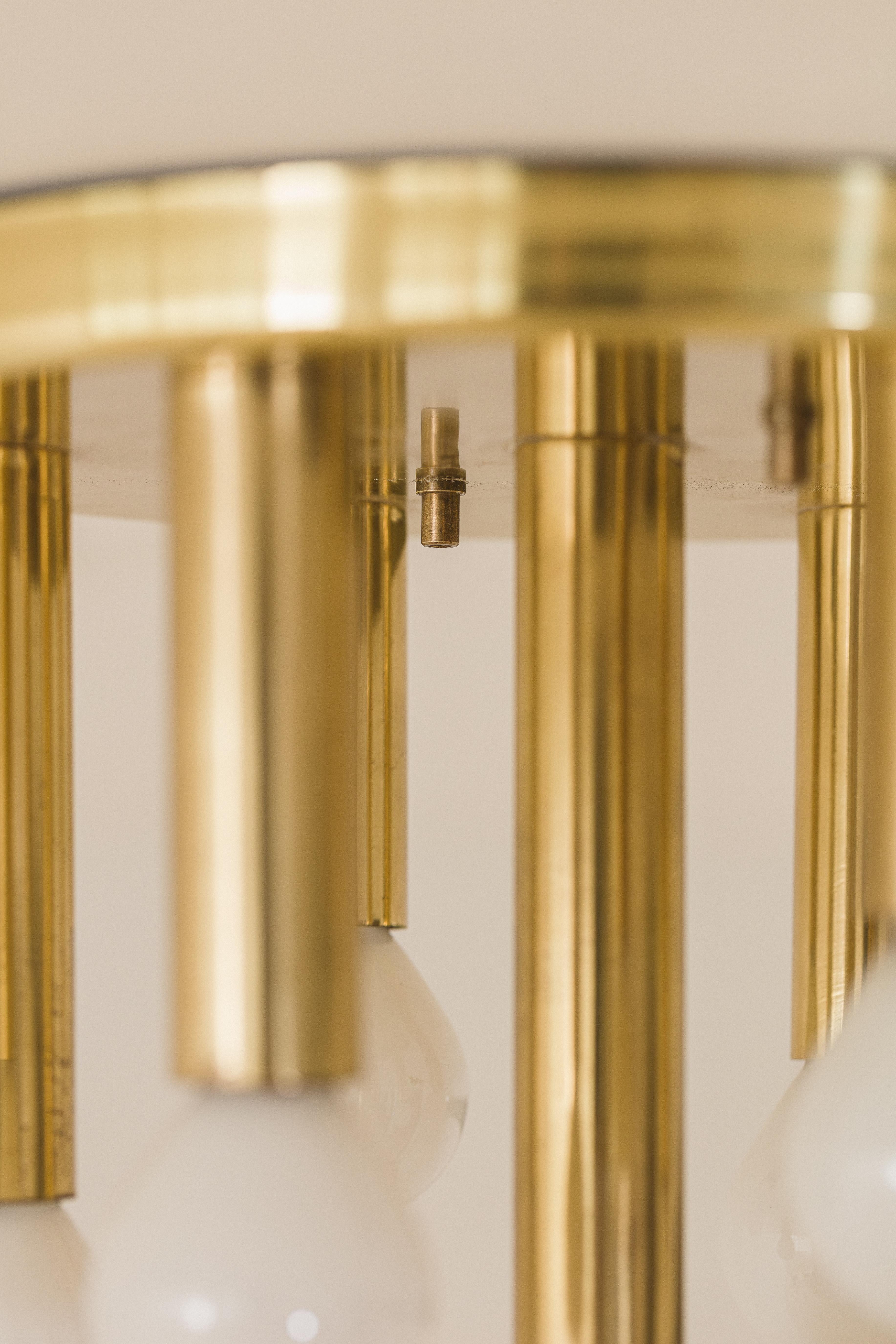Mid-20th Century Vintage Brass Ceiling Lamp, Enrico Furio Modern Design, Dominici, Brazil, 1960 For Sale