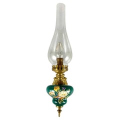 Retro Brass & Ceramic Single Wall Sconce Wall Lamp Styled as Kerosene Lamp