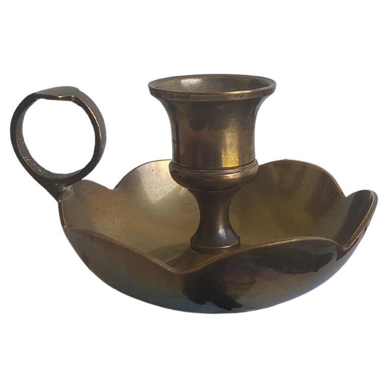 Vintage Brass Chamber stick Candle Holder. Vintage Candlestick night