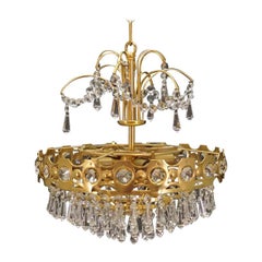 Vintage Brass Chandelier 1960s Retro