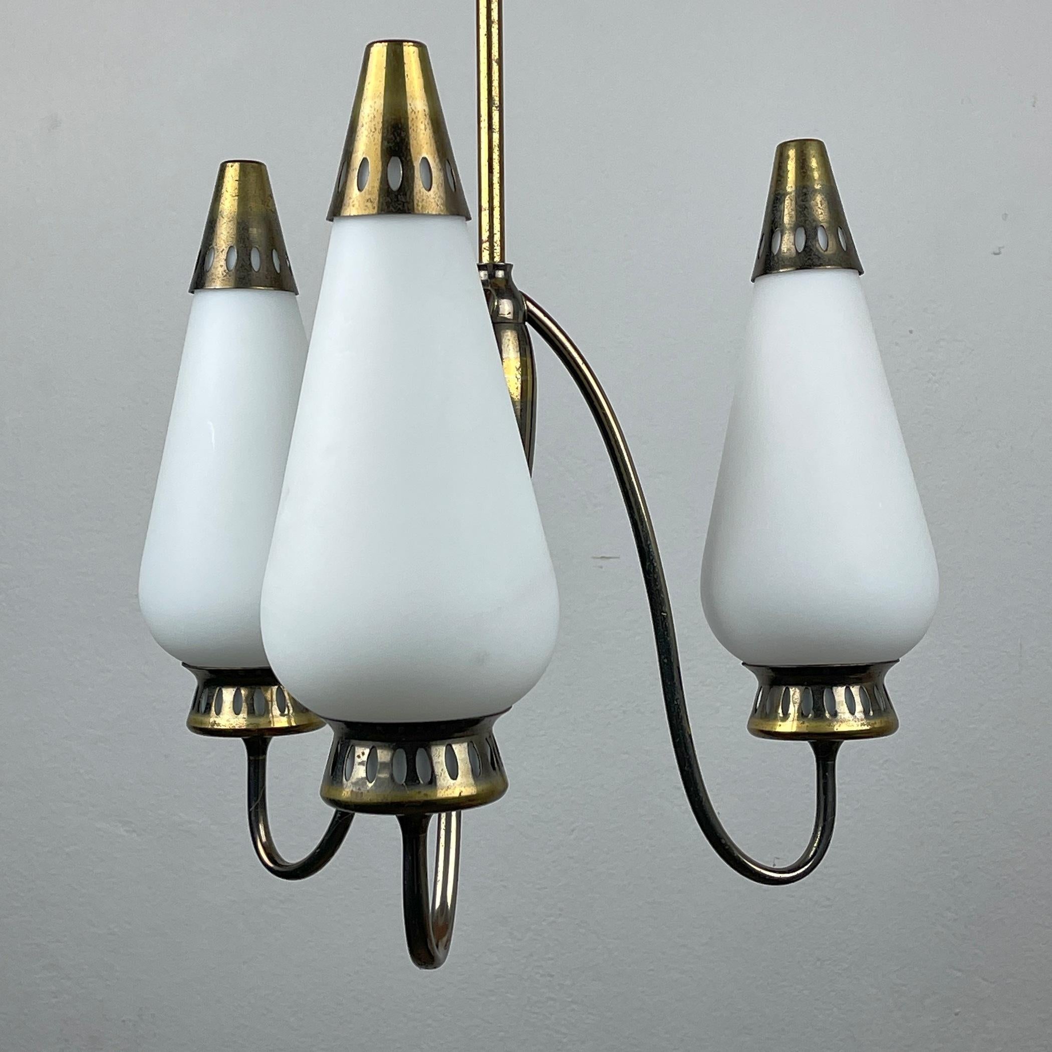 Vintage Brass Chandelier, Italy, 1960s  For Sale 6