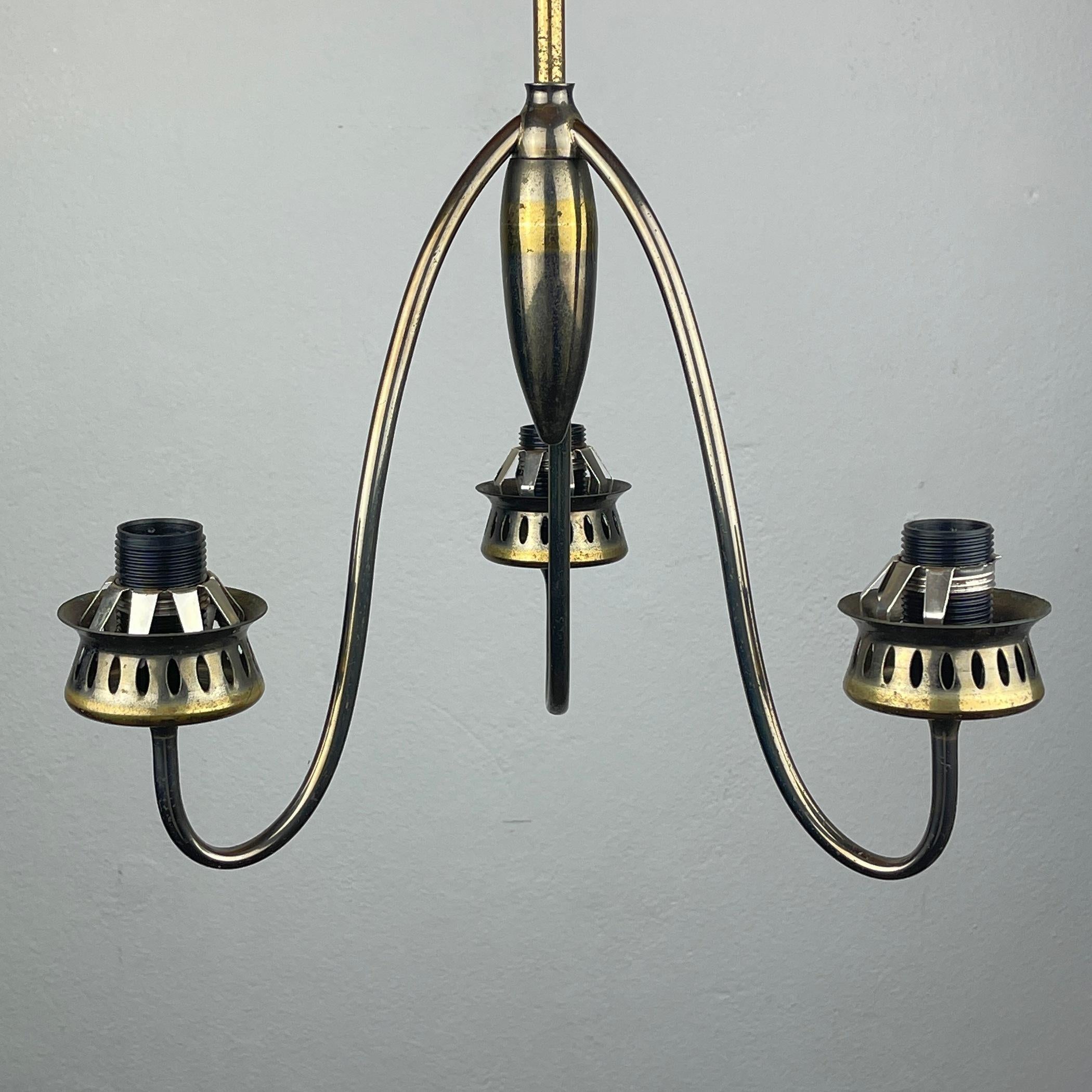 Vintage Brass Chandelier, Italy, 1960s  For Sale 1