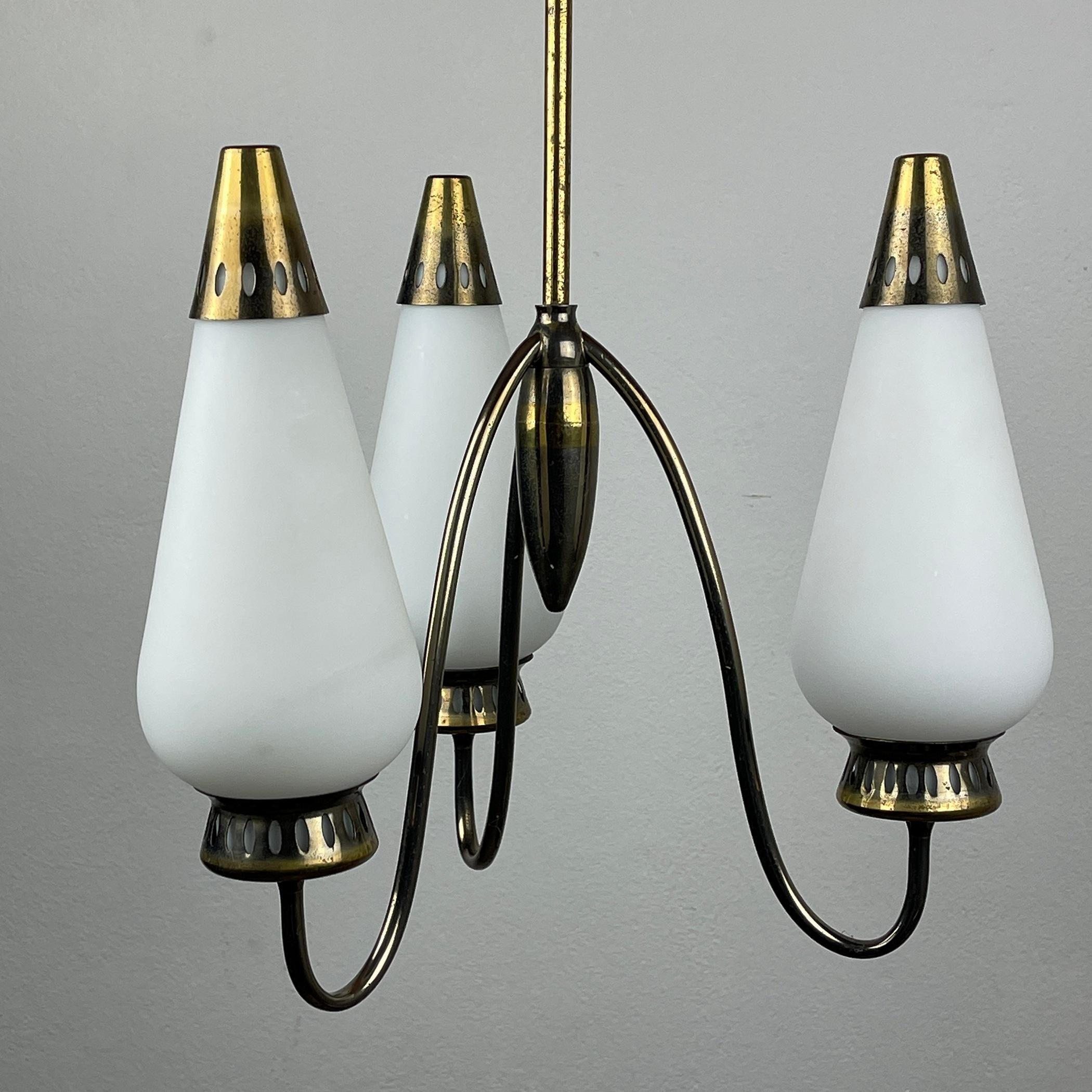 Vintage Brass Chandelier, Italy, 1960s  For Sale 2