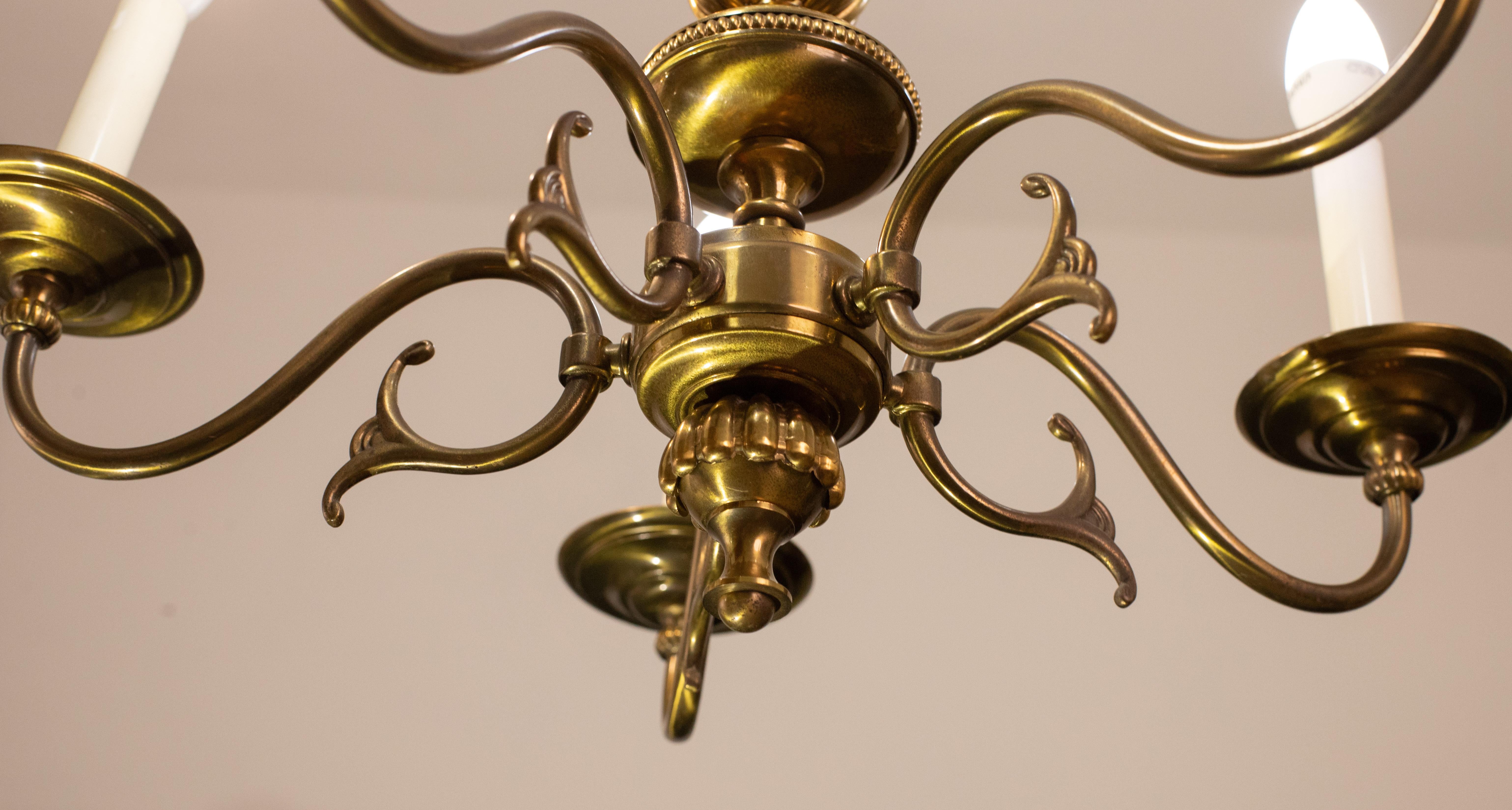 Vintage brass chandelier signed Sciolari, model 526, 1950s For Sale 6