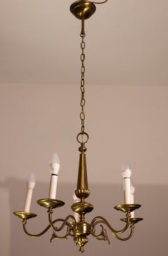 Vintage brass chandelier signed Sciolari, model 526, 1950s