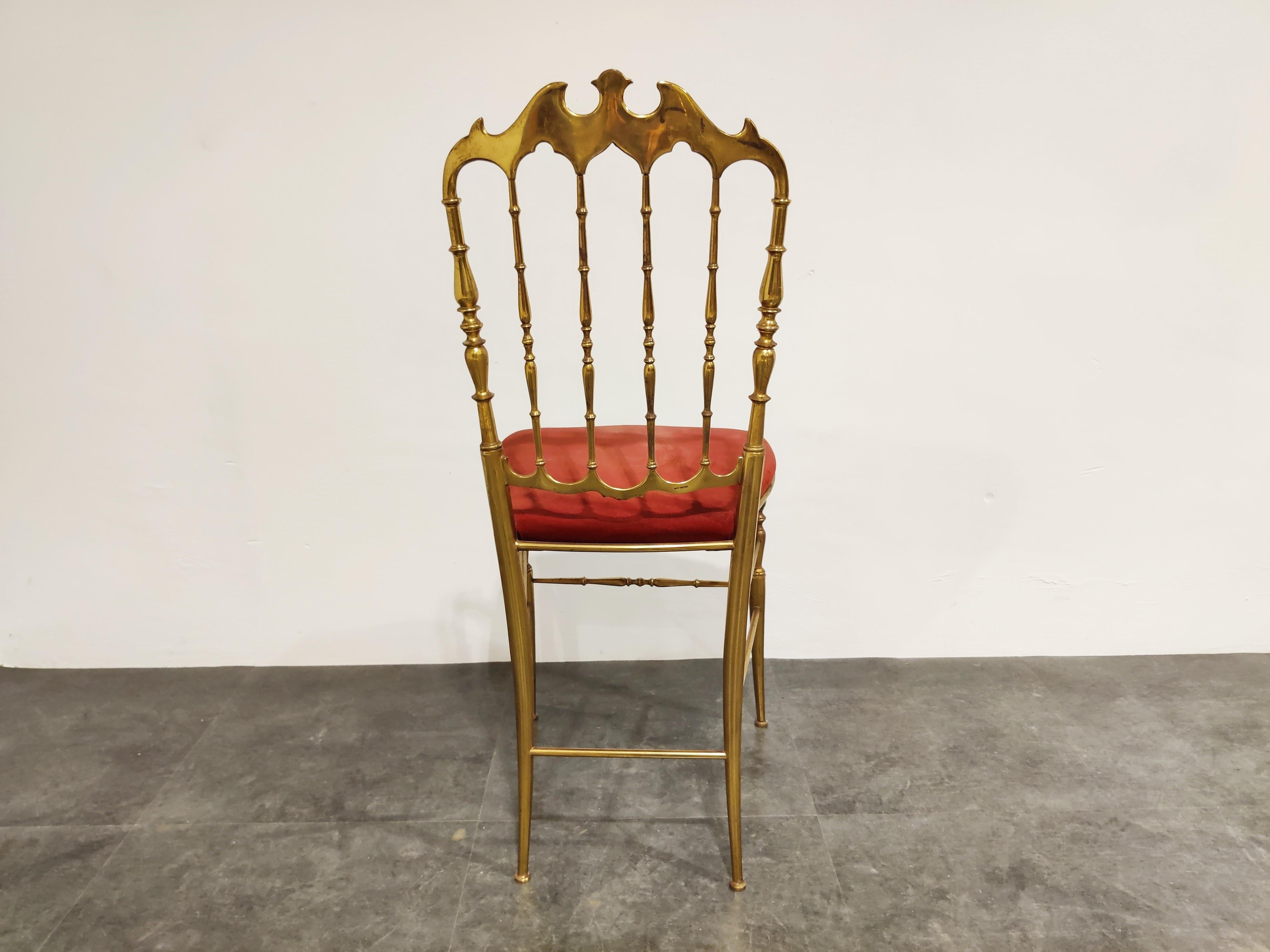 Belgian Vintage Brass Chiavari Chair, 1960s