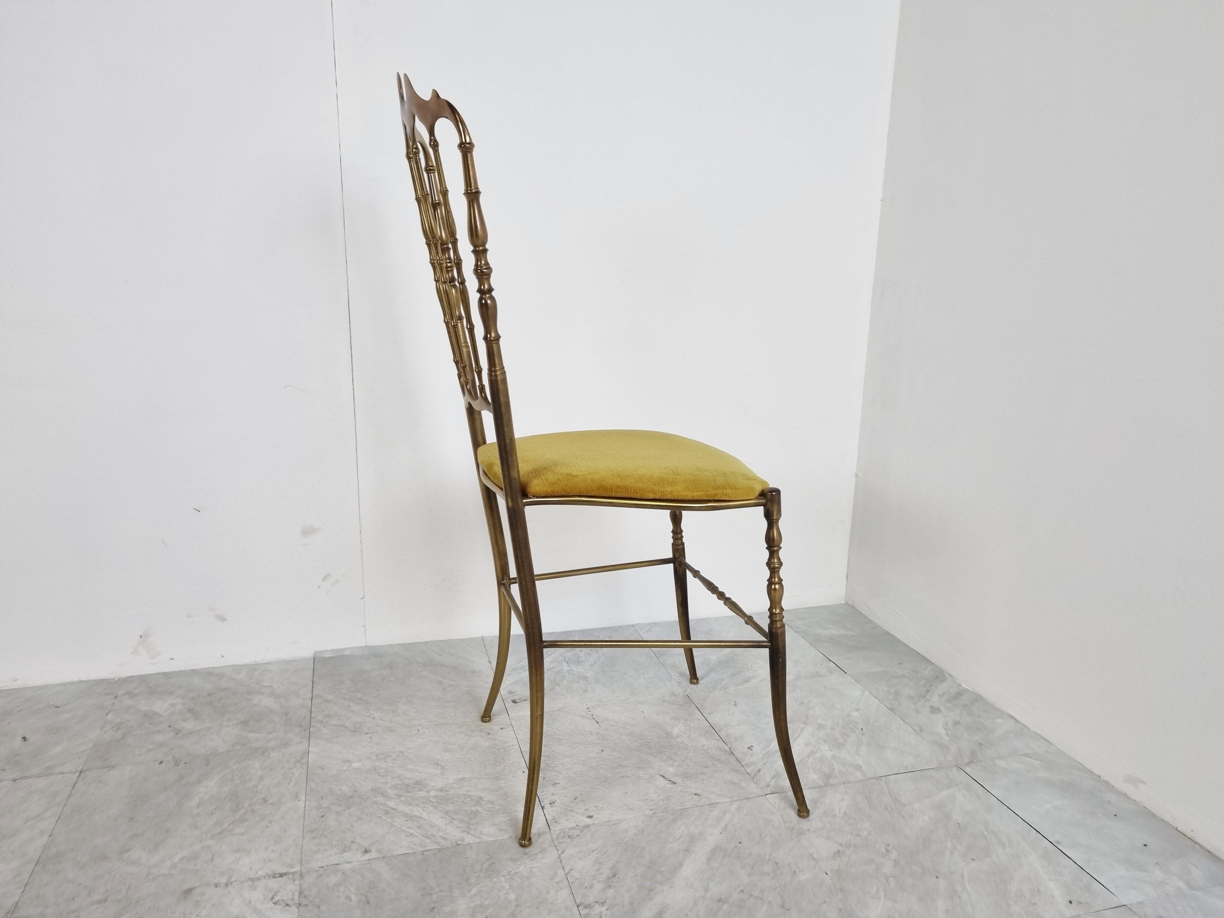 Italian Vintage Brass Chiavari Chair, 1960s