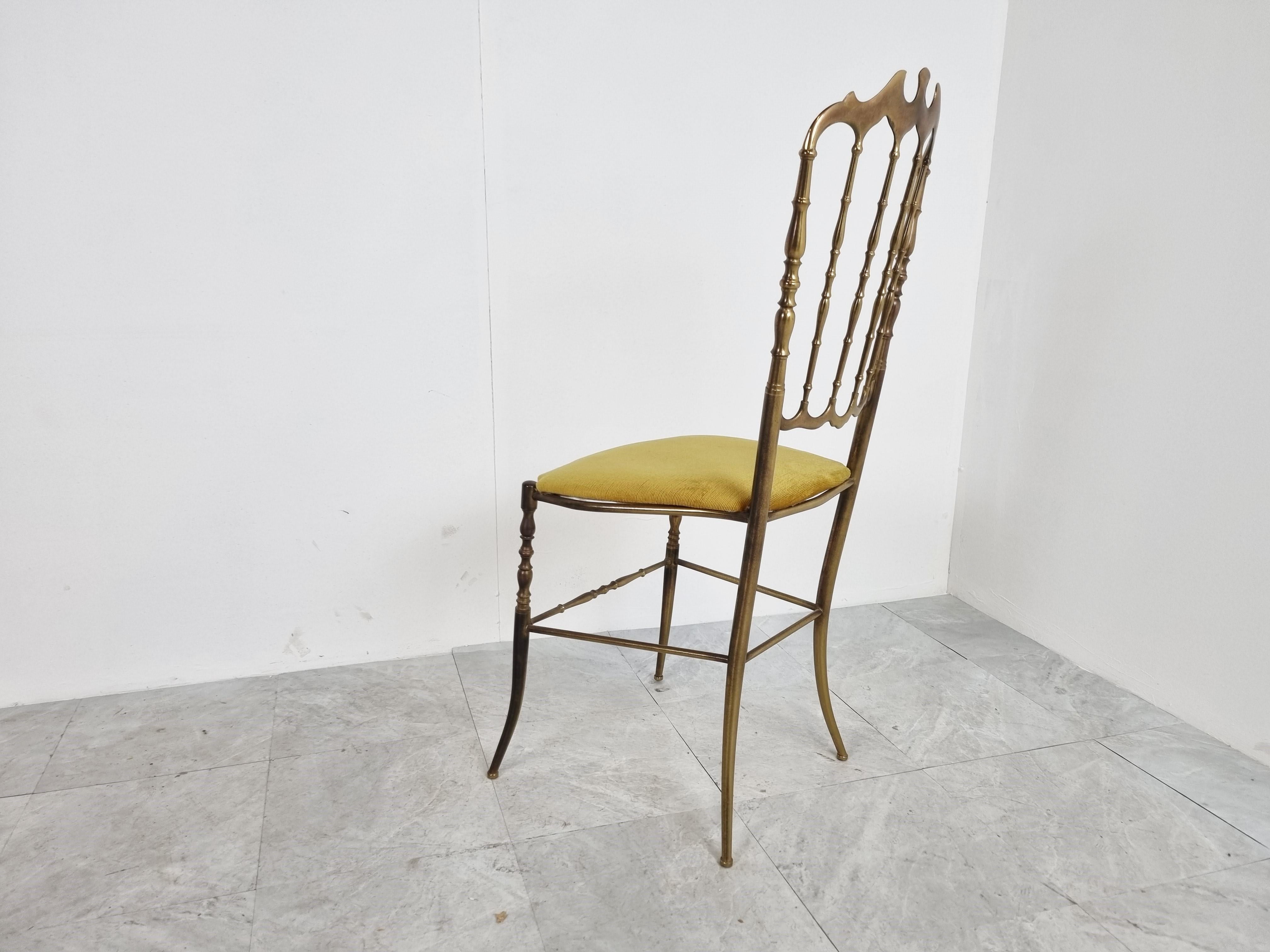 Mid-20th Century Vintage Brass Chiavari Chair, 1960s