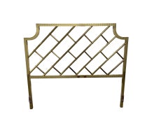 Vintage Brass Chinese Chippendale Queen Sized Headboard