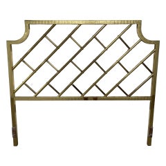 Tête de lit chinoise Chippendale Queen Sized en laiton vintage