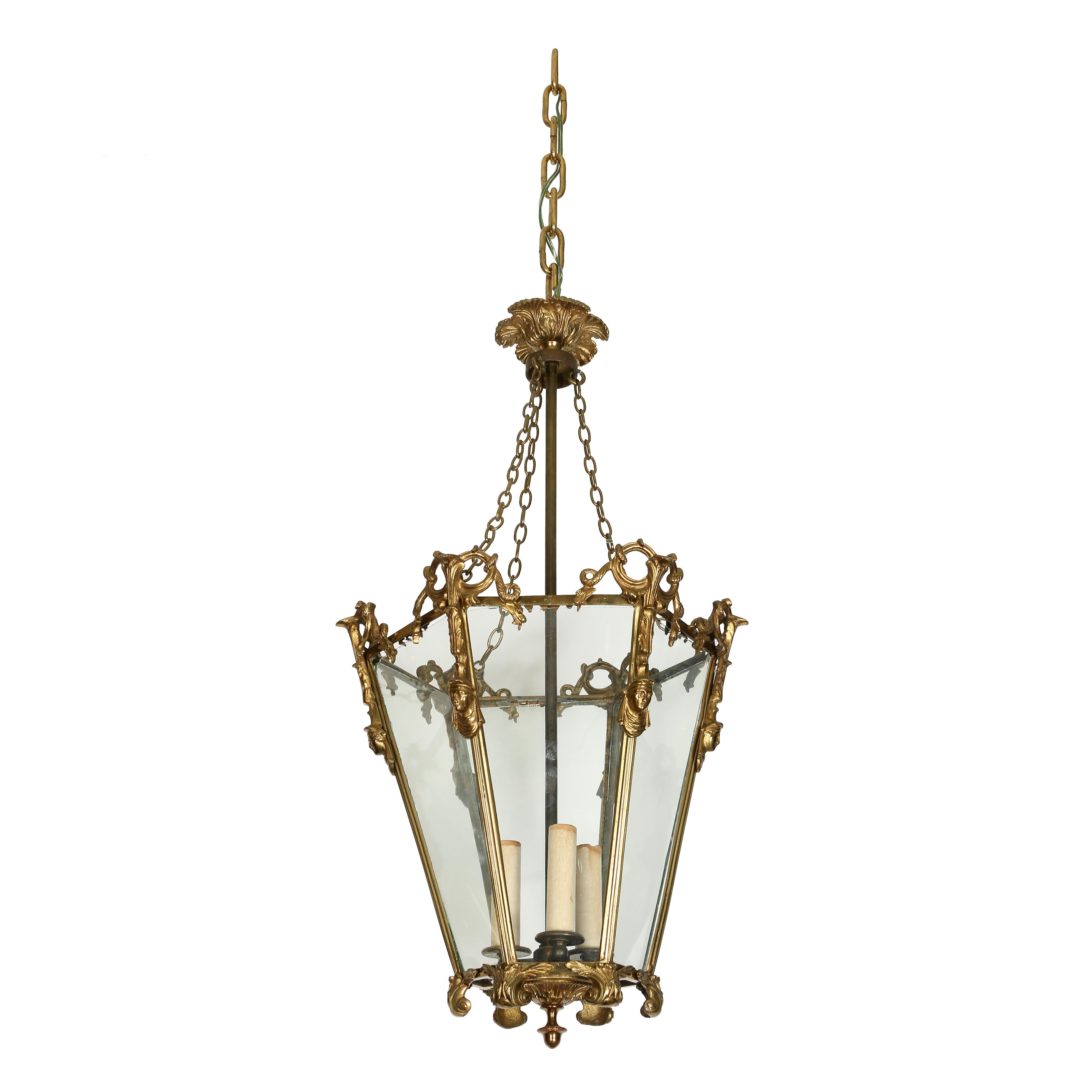Vintage Brass Chinoiserie Lantern In Good Condition In Locust Valley, NY