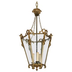 Farol Chinoiserie de latón vintage