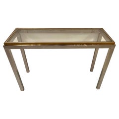 Vintage Brass & Chrome "Flaminia" Console Table by Willy Rizzo, Italy ca. 1972