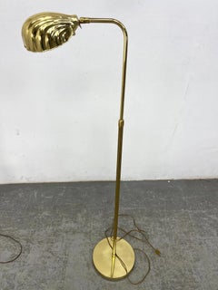 Vintage Brass Clam Shaped Floor Reading Lamp