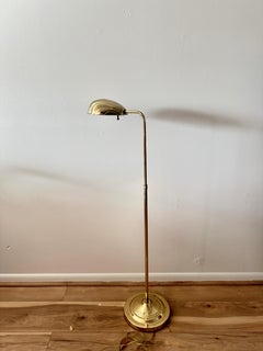 Vintage Brass Clam Shaped Floor Reading Lamp