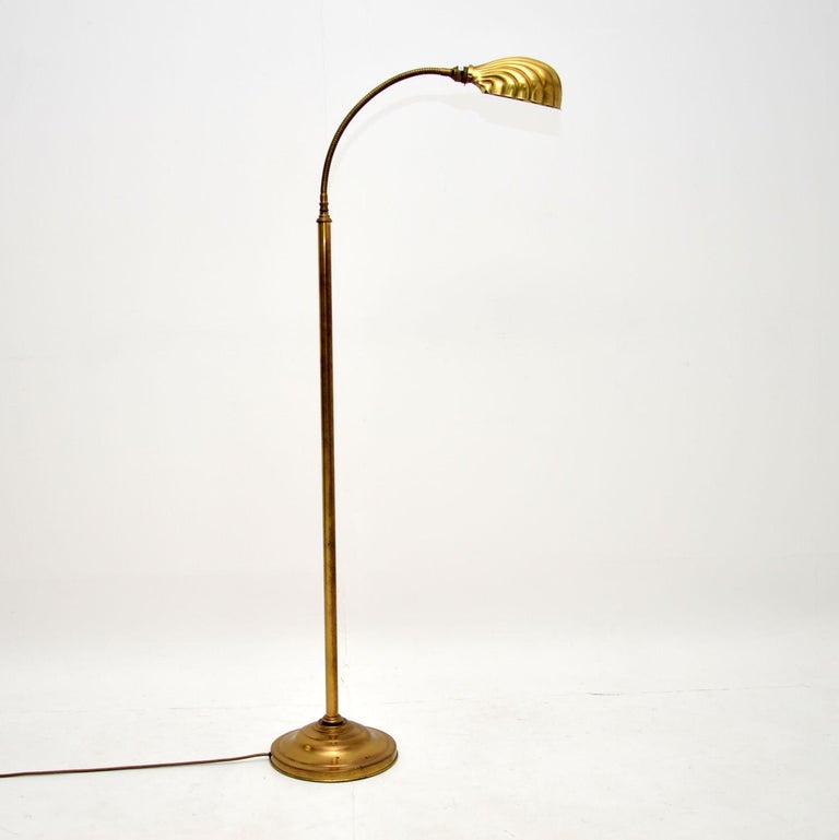 Vintage Brass Clam Shell Floor Lamp by Christopher Wray at 1stDibs