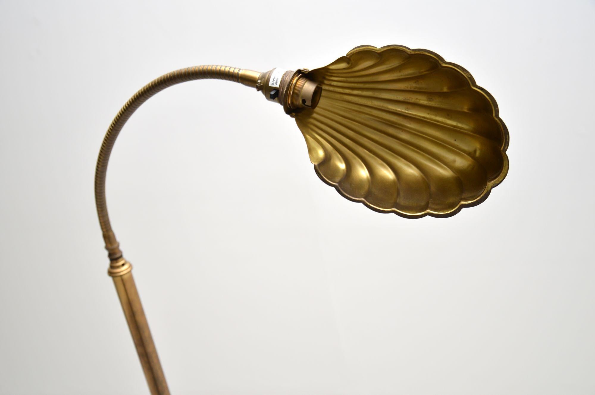 Mid-Century Modern Vintage Brass Clam Shell Floor Lamp by Christopher Wray
