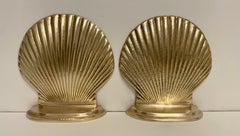 Vintage Brass Clam Shell Seashell Bookends