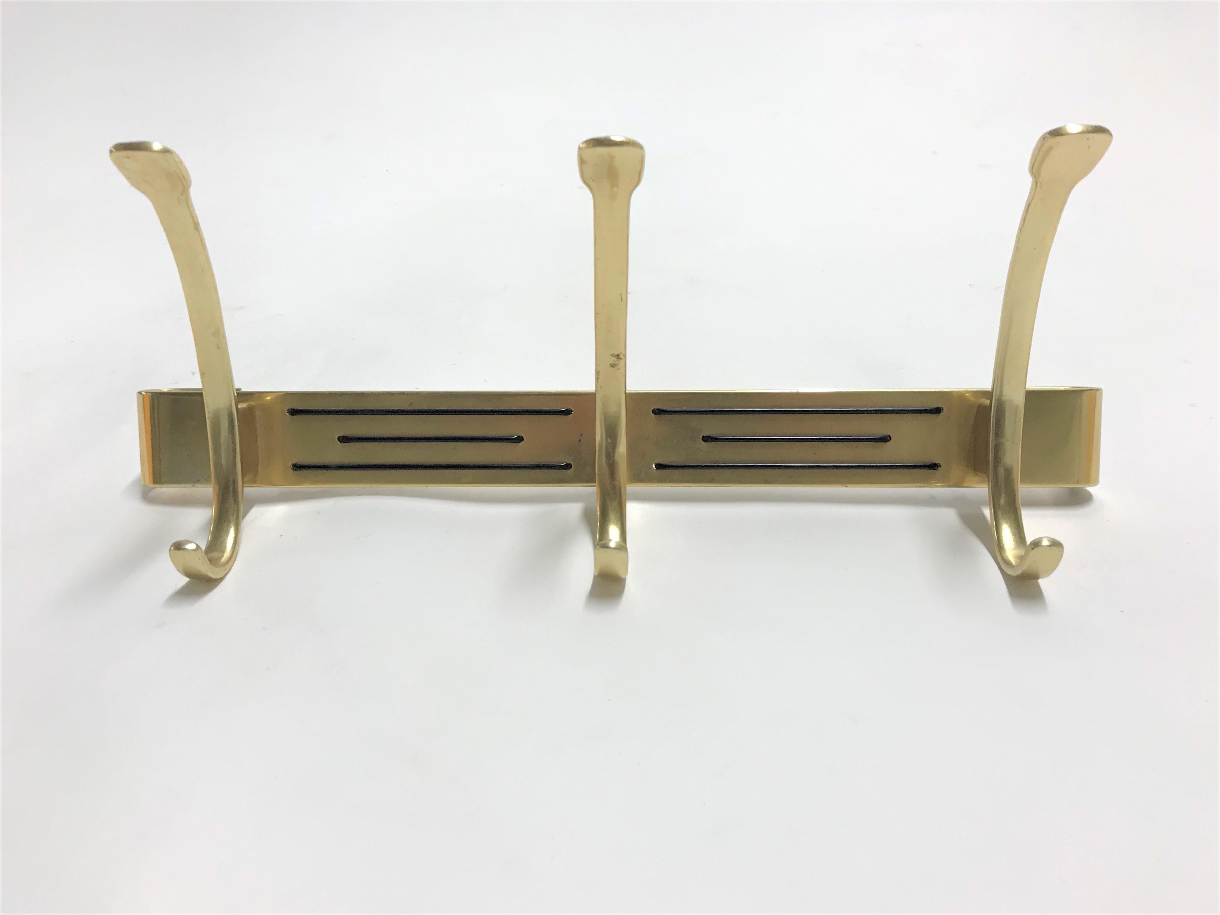 Hollywood Regency Vintage Brass Coat Rack, 1970s