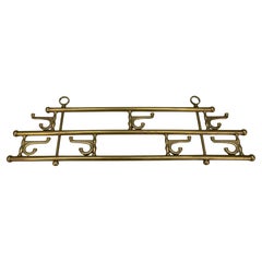 Vintage Brass Coat Rack with Seven Swiveling Hooks, 1960s