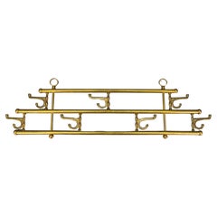 Retro Brass Coat Rack with Seven Swiveling Hooks, Austria, 1960s